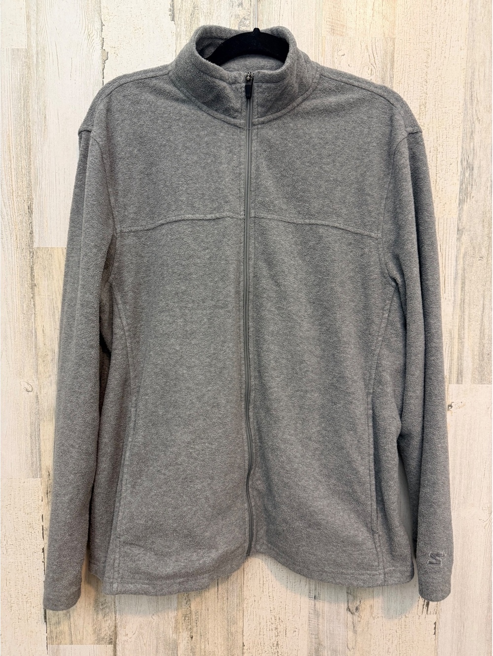 Starter Men’s L (42-44) Gray Full Zip Fleece Jacket Lightweight Outdoor